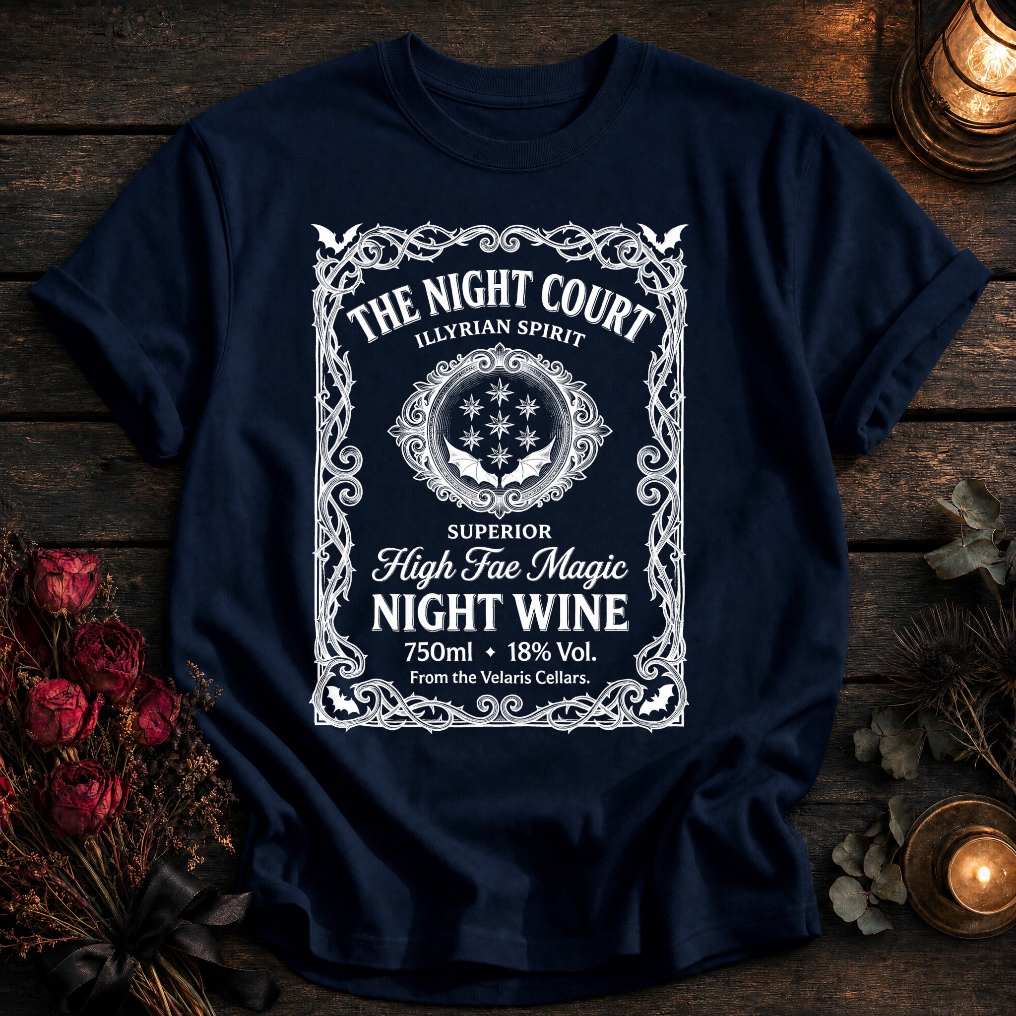 Night Court Wine Label White - True Navy