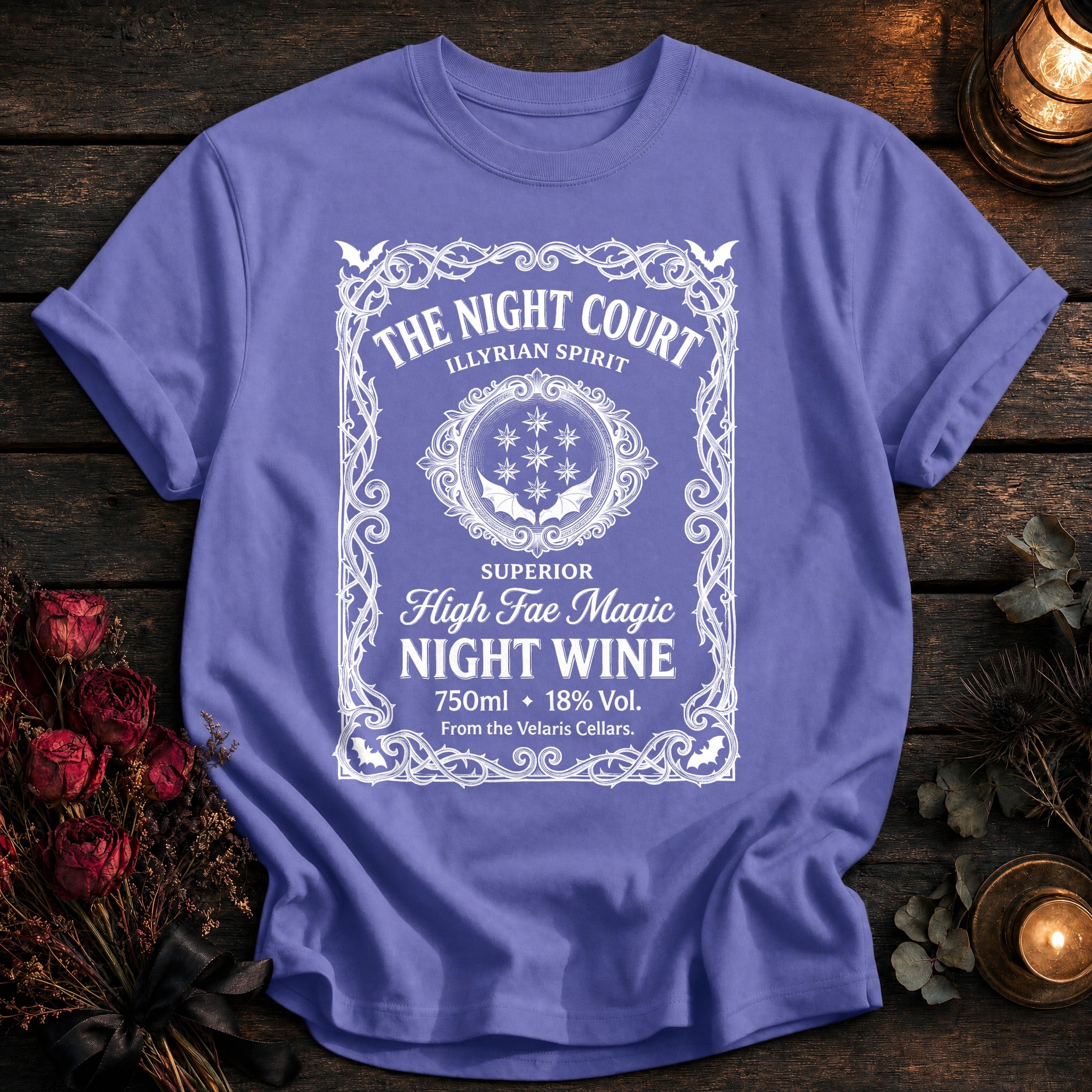 Night Court Wine Label White - Violet