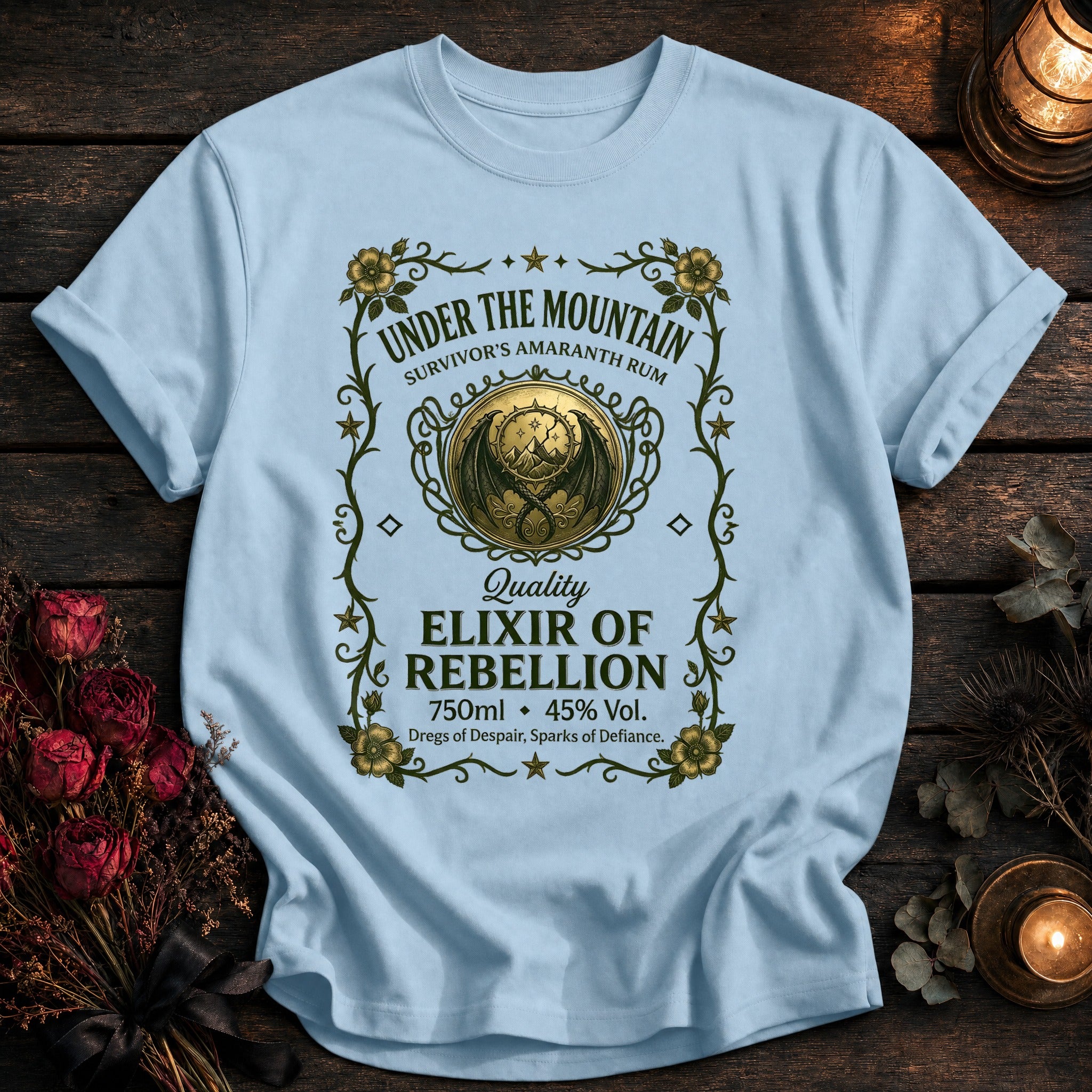 Under The Mountain Rum Label - Chambray